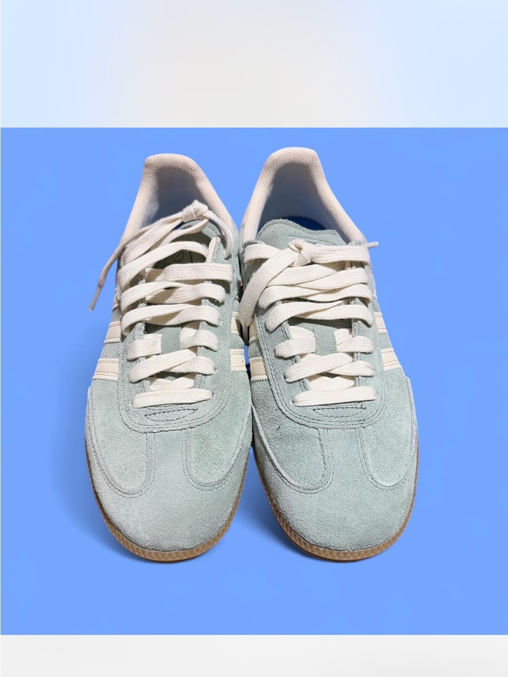 Sage Green and cream Adidas Sambas